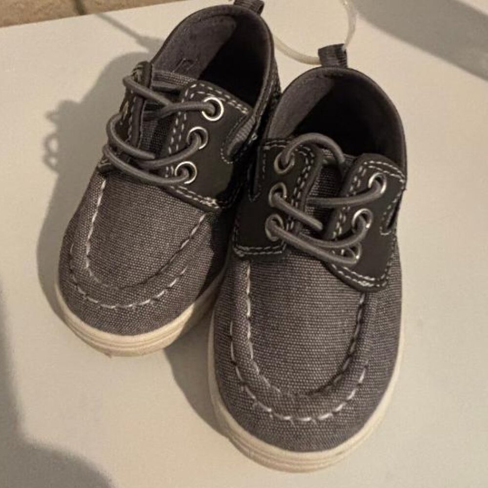 Children’s Place Baby Boys Slip On Boat Style Shoes, Gray, Size 4